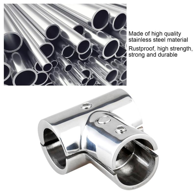 Marine Handrail T Fitting Steel 90 Degree Connector Steel Handrail Tees Joint Boating Accessory 90 Degree Tube Connector