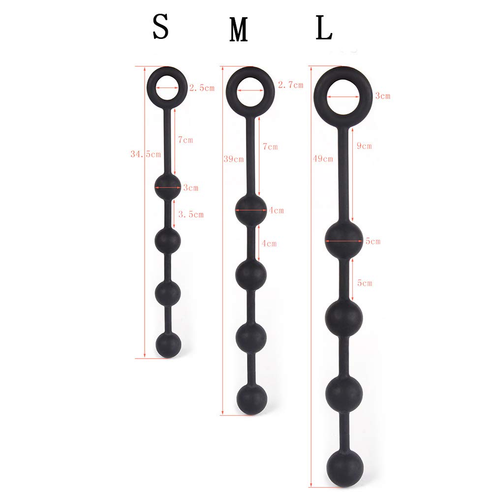 Anal Pearl Anal Beads with 4 Anal Anal For Adult Goods Ring, Balls, Plug, Silicone, Plug, Men, Women, (L-49cm)