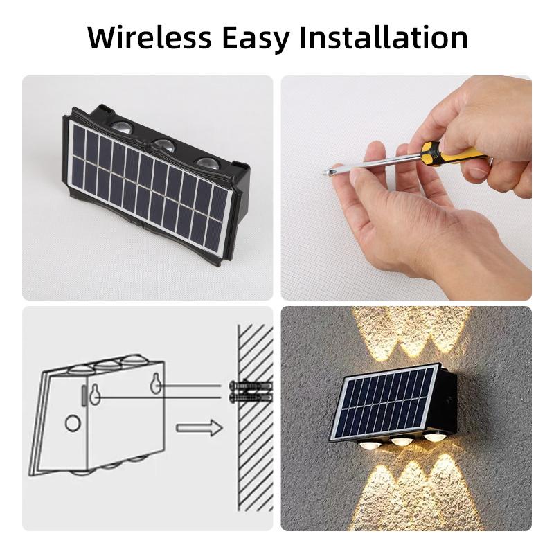 Solar Wall Lamp Outdoor Solar Lights Waterproof Up And Down Luminous Sunlights Home Balcony Yard Decor Garden Solar Wall Light