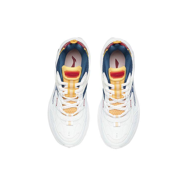 Li Ning Classic Casual Shock Absorbing Low Top Running Shoes Men Sneakers White Blue AGCR331-4
