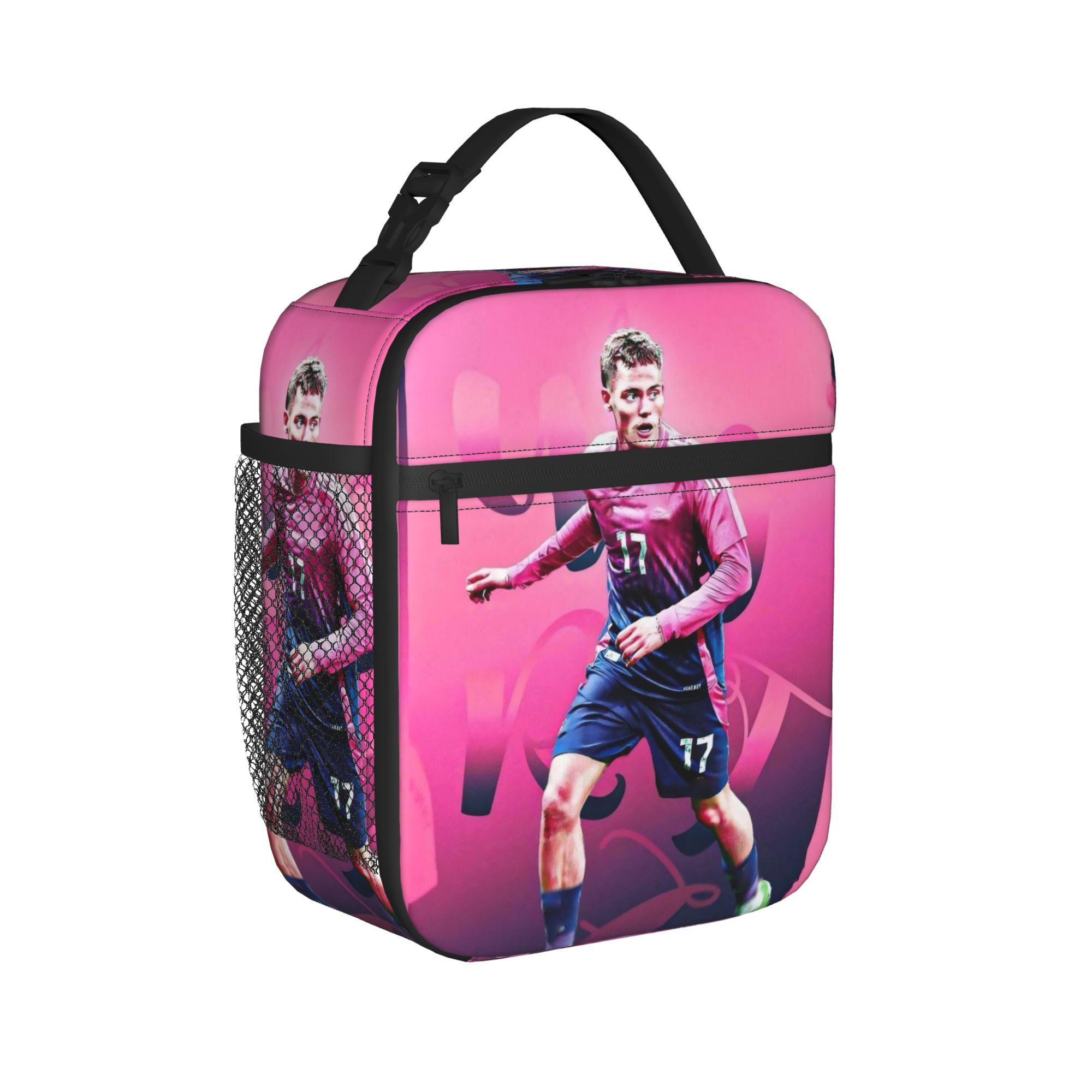 Florian Wirtz Insulated Lunch Bag Leakproof Football Soccer Meal Container Cooler Bag Tote Lunch Box School Outdoor Food Handbag One Size