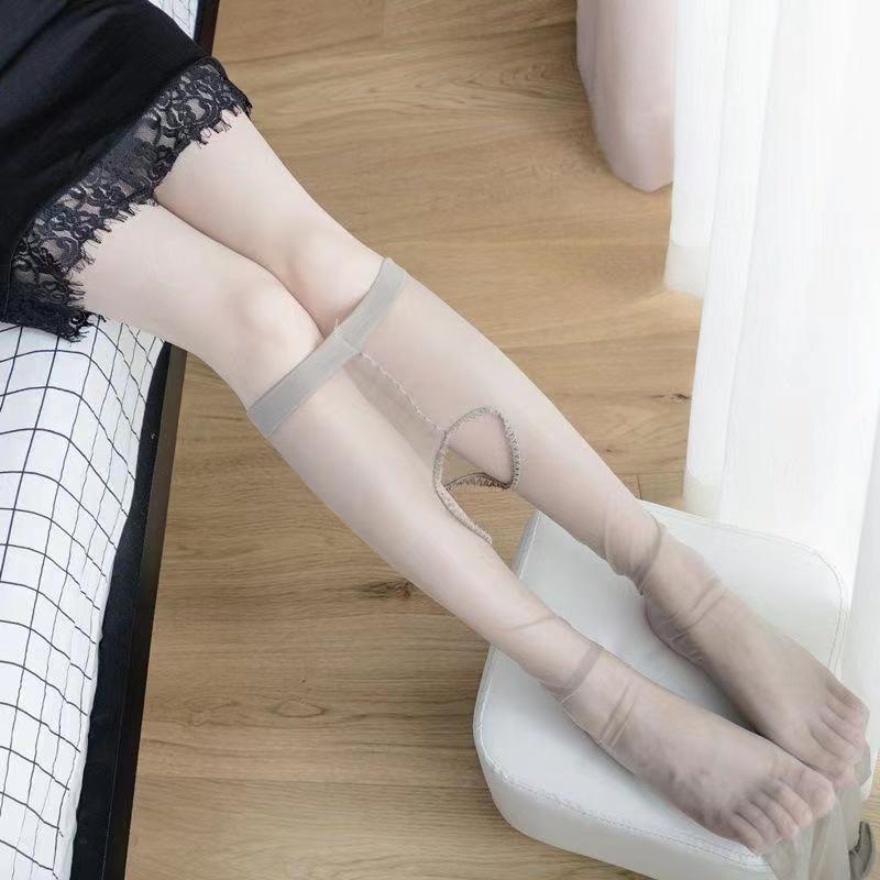 Bowknot Black Anti-Snag Stockings for Women - Cute Thin JK Lolita Long Socks for Summer