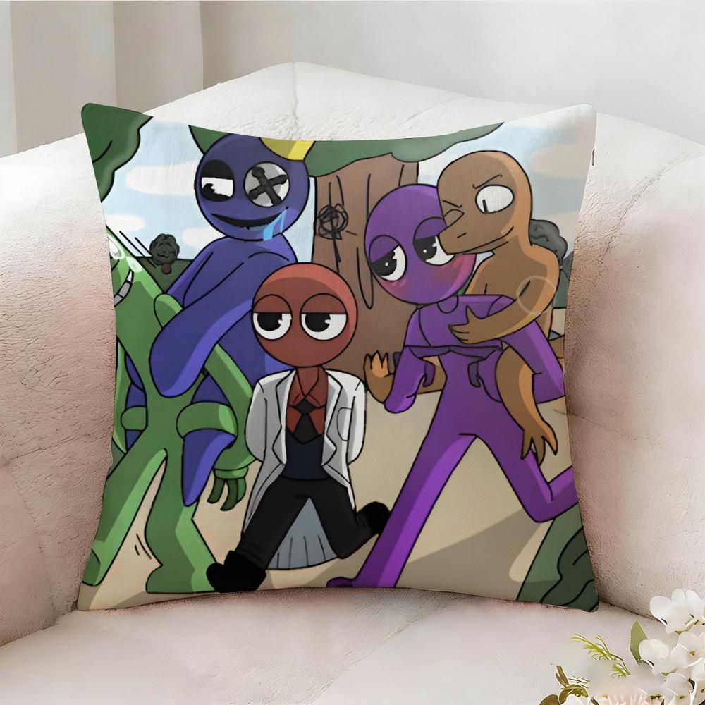 Rrainbow Anime Friends Pillow Case Pillowcase Doublesided Printed Sofa Cushion Bedroom Headboard Pillow