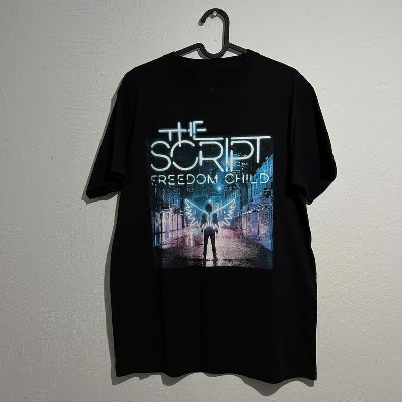 Vtg The Script Band Freedom Child Cotton Black Full Size Unisex T Shirt KN014 Unisex T-Shirt L