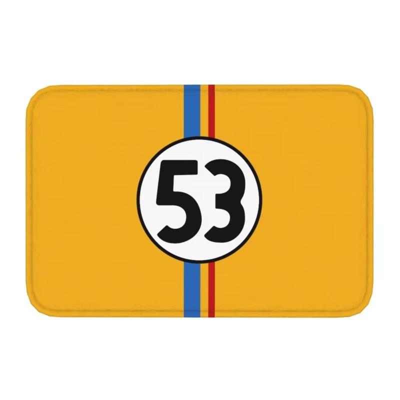Classic Racing Car Herbie 53 Doormat Anti-Slip Entrance Kitchen Bathroom Door Floor Mats Garden Rug Carpet Footpad