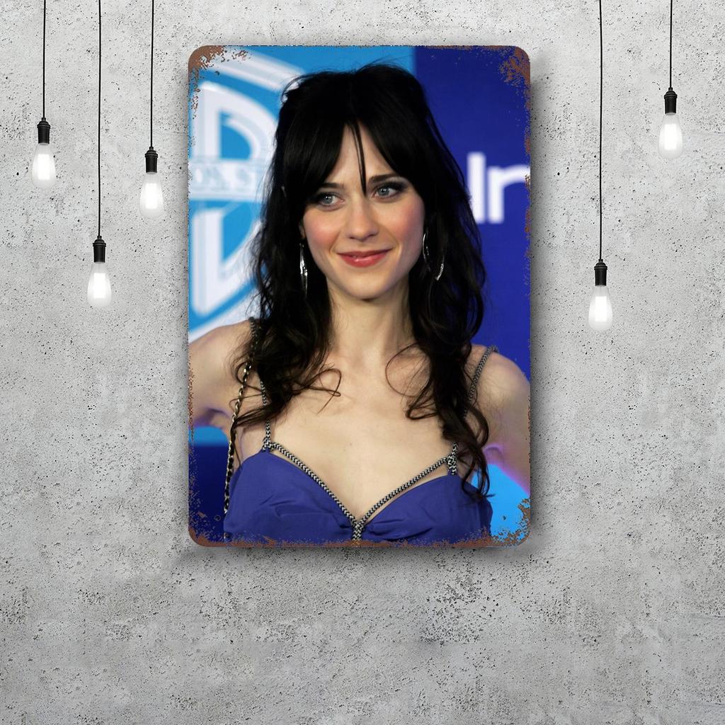 zooey deschanel actor Metal Signs wall decor Vintage Tin Signs Captain Metal Poster Decor for Bar Pub Club Wall Decoration