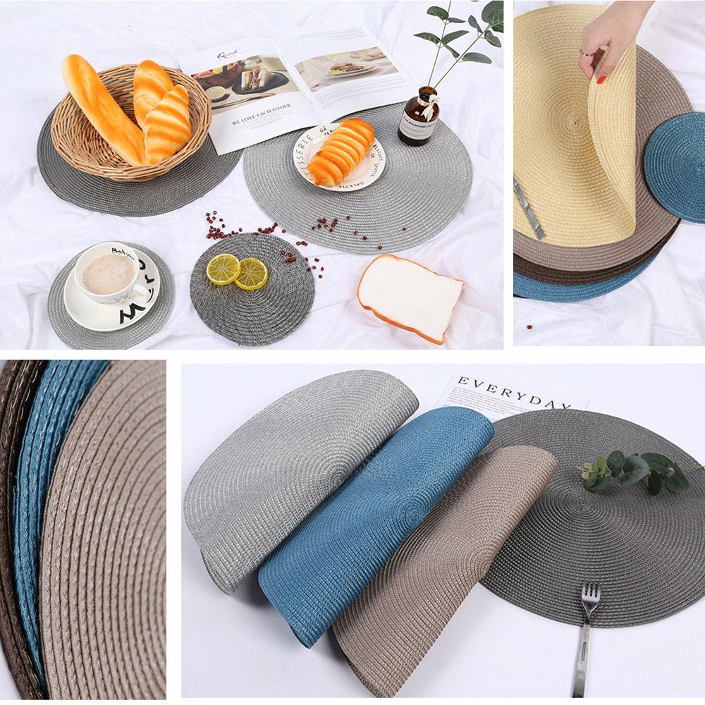 

Мягкая водонепроницаемая подставка для посуды с теплоизоляцией, нескользящие подставки из ПВХ, тканый коврик, подставка для столовых приборов, коврик для стола