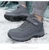 Cizme de iarnă pentru bărbați: Pantofi de mers și drumeție antiderapanți, căptușiți cu fleece, pentru persoane de vârstă mijlocie și în vârstă, cu talpă groasă.