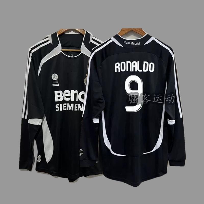 Vintage Futbol Forması Uzun Kollu Klasik Milli Takım Gömleği Beckham Zidane C Ronaldo Retro Futbol Üstü