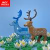 MOC Bricks Animal Reindeer Deer Elk Christmas Gift Accessories Assembled Educational Buliding Blocks  Kids Toys