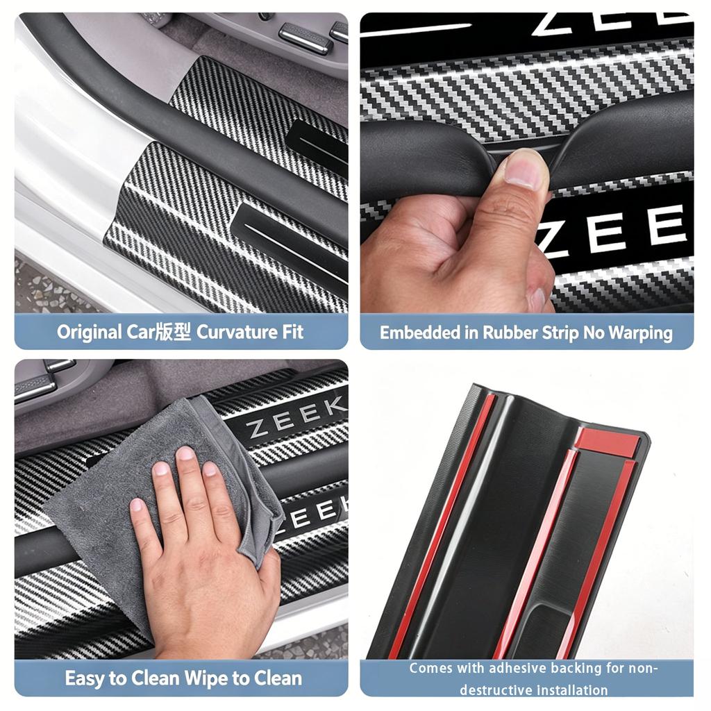 FOR ZEEKR 7GT Rear Trunk Guard, Threshold Strip, Trunk Decorative Strip, Carbon Fiber Pattern Welcome Pedal Modification