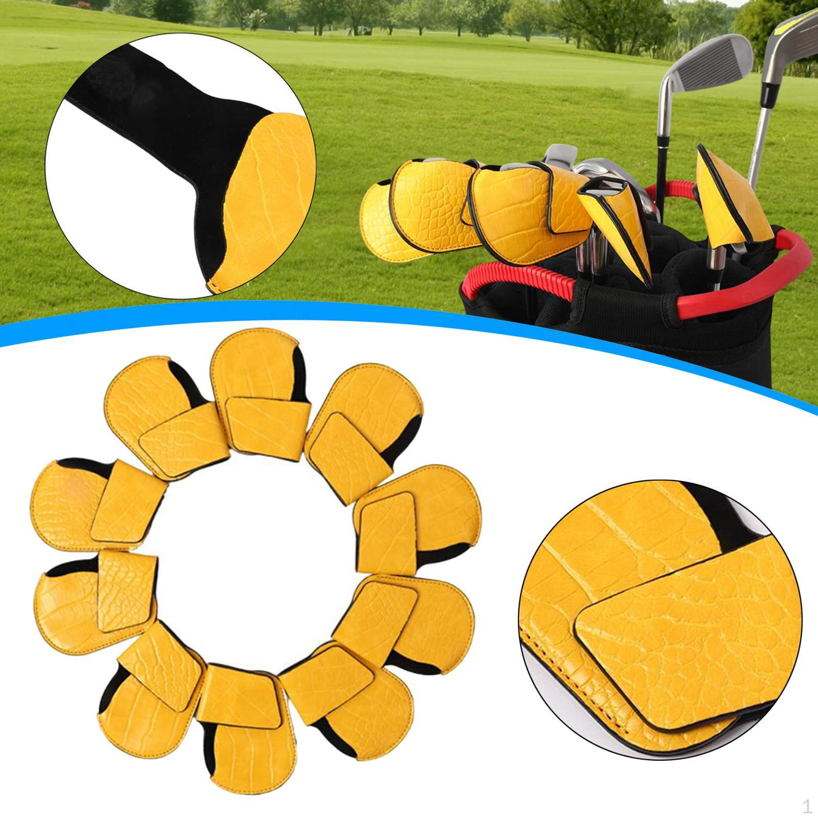 

10Pcs Golf Iron Covers PU Protectorc Training Equipmentc Wear Resistant Club Head for