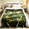 Floral Theme Custom Blanket Personalized Name & Text Customized Soft Warm Throw Blanket Home Decor