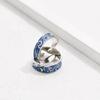 Couple Van Gogh Night Open Rings for Women Men Simple Design Silver Color Lovers Blue Starry Sky Ring Party Jewelry Gifts