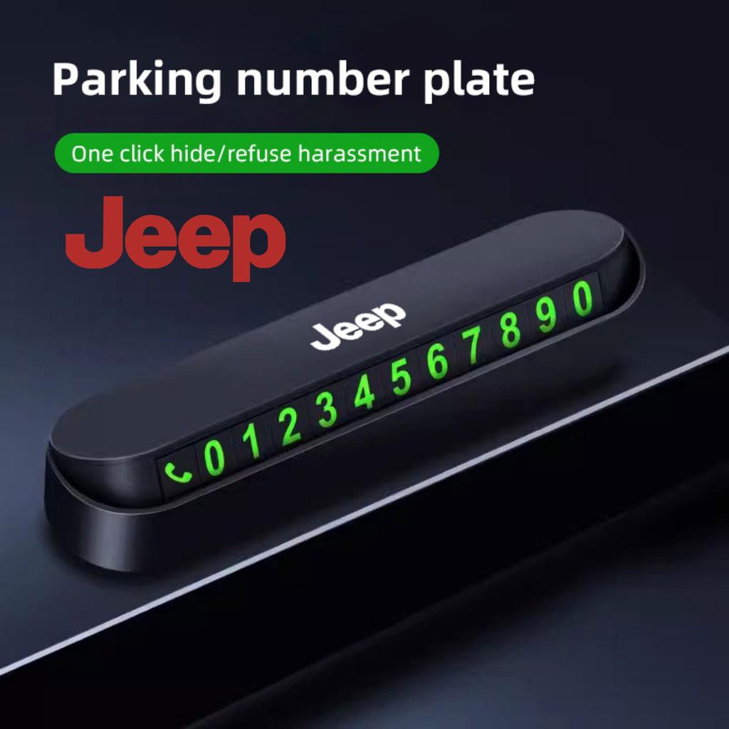 Jeep ABS Car Temporary Parking Card Hidden Switch Phone Number Card For Jeep Renegade Compass Grand Cherokee Wrangler Patriot AKR1