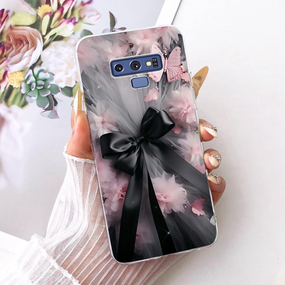 Transparent Cover For Samsung Note9 Case Cute Fashion Butterfly Funny Painted Casing For Samsung Galaxy Note9 SM-N960F SM-N9600