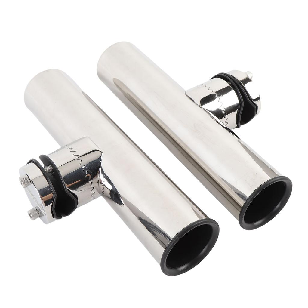 2 Stück Turnierstil Bootsrutenhalter Edelstahl Klemme zur Schienenmontage Angelrutenhalter Montiert an