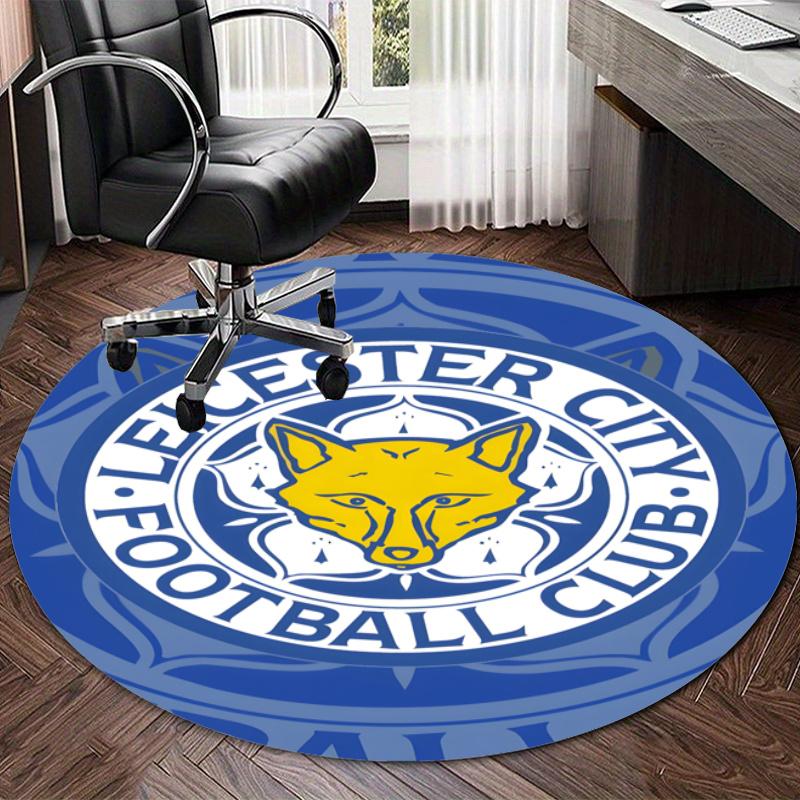 Personalized Leicester City FC Round Chair Office Rug - Perfect for Mat, Office Chair & More - Ideal Gift for Birthdays and Holidays
