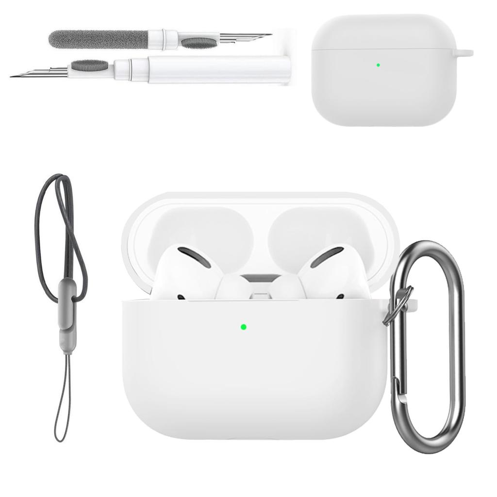 For Airpods Pro 3 Case Cover Earphone Protective Silicone Cover (with Carabiner + Lanyard + Cleaning Pen) Case for Airpods Pro 3