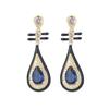 National Style Black Pipa Earrings Women'S Light Luxury Advanced Sense Niche Retro Temperament Earrings Women