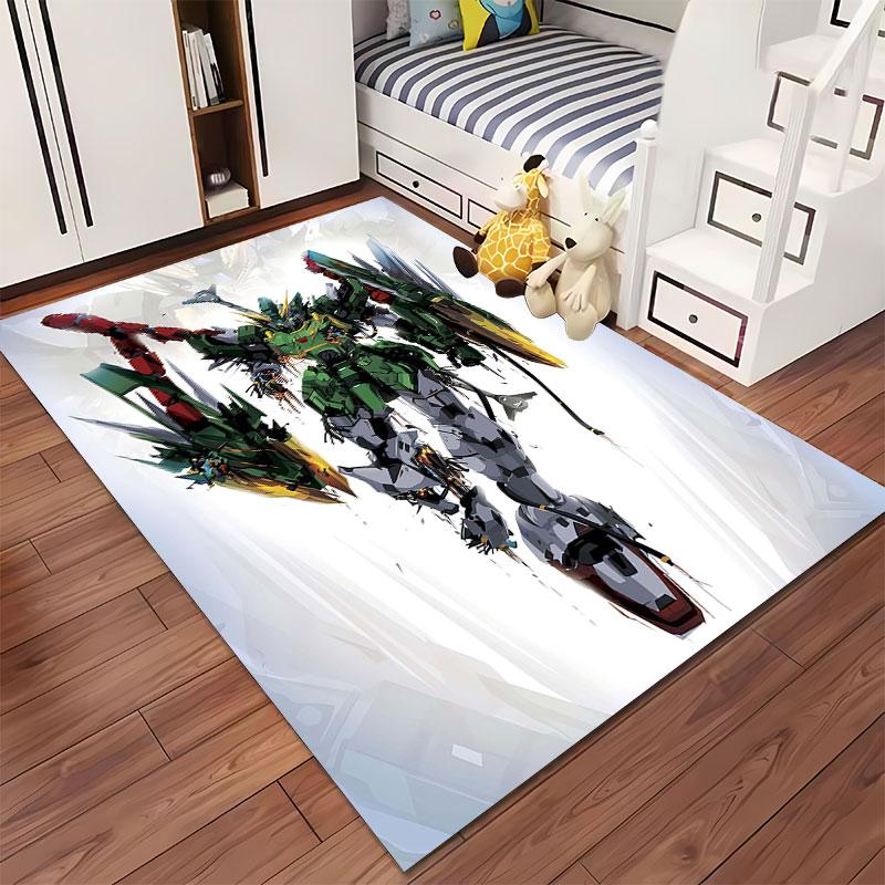 Robot Warrior with Green Armor suitable as a non-slip mat for the living room or bedroom sofa