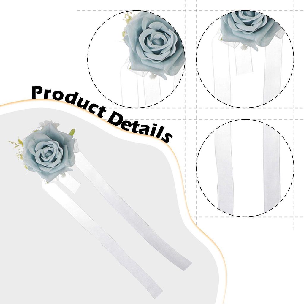 6Pcs Wrist Corsage Wristband Wedding Wrist Flower Party Graduation Wedding