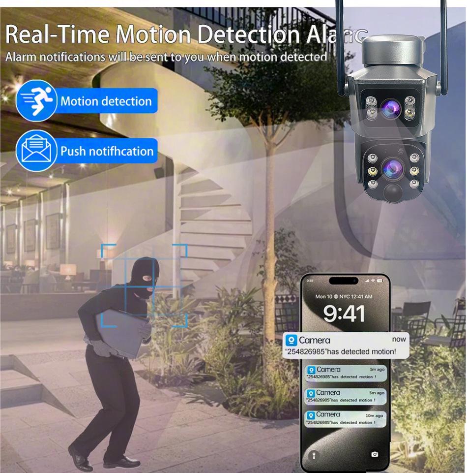 V380 Outdoor 360° Solar-Powered HD Wireless 4G Security Camera Binocular