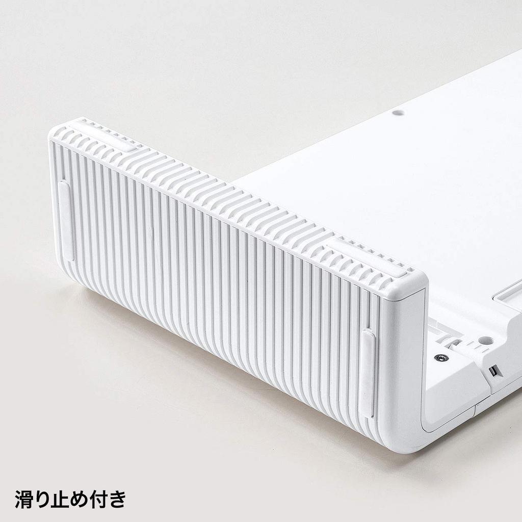 Sanwa Supply MR-LC804W Desk Rack, 3-Level Adjustable Width, White