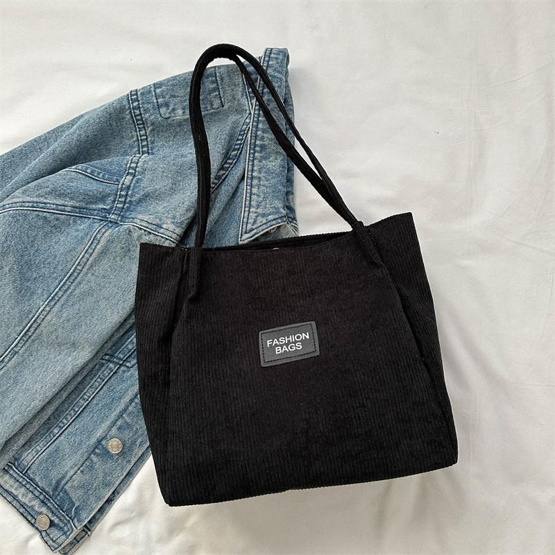 

Trendy Canvas Tote Bag For Women Versatile Fashionable Shoulder Bag For Daily Use чёрный