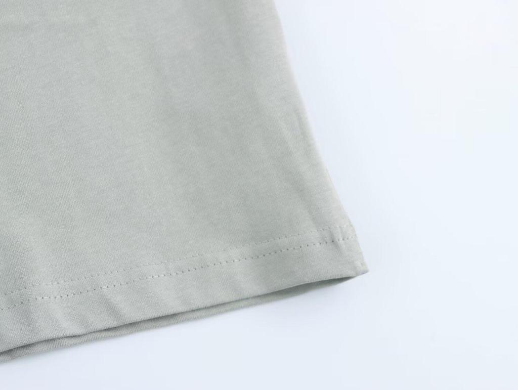 Spring 2025 Women's European & American Style Printed Washed T-shirt and Long Pants Set