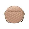 Tory Burch Kira Herringbone Quilted Chain Zip Closure Lambskin Round Bag Crossbody Shoulder Bag Women Bags Pink 80975-292