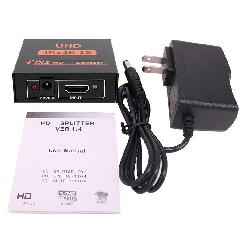 4K HDMI Splitter: 1 Input to 2 Output Screen Sharing Converter