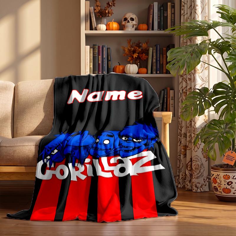 Gorillaz Custom Flannel Blankets Soft Warm Cozy Throws for Home Decor Holiday Gifts