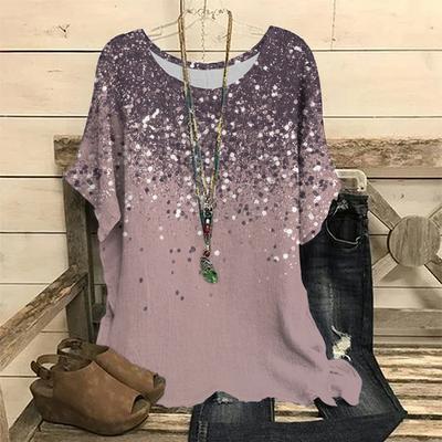 Camiseta de luxo para mulheres impressão 3d moda manga curta topos o pescoço blusa oversized verão roupas casuais t diário streetwear