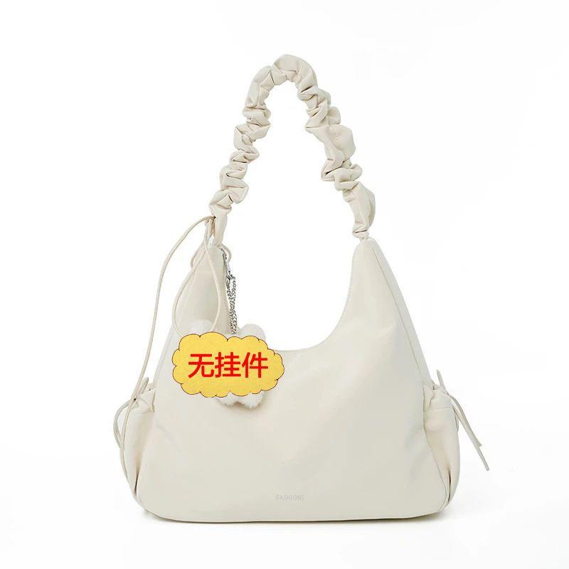 

Solid color lightweight drawstring casual commute cute versatile shoulder messenger bag commute light luxury portable
