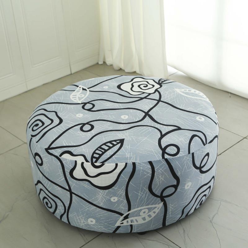 

Round Stool Covers Stretch Knitting Seat Covers Living Room Chair Cover Round Footstool Ottoman Slipcover Protector