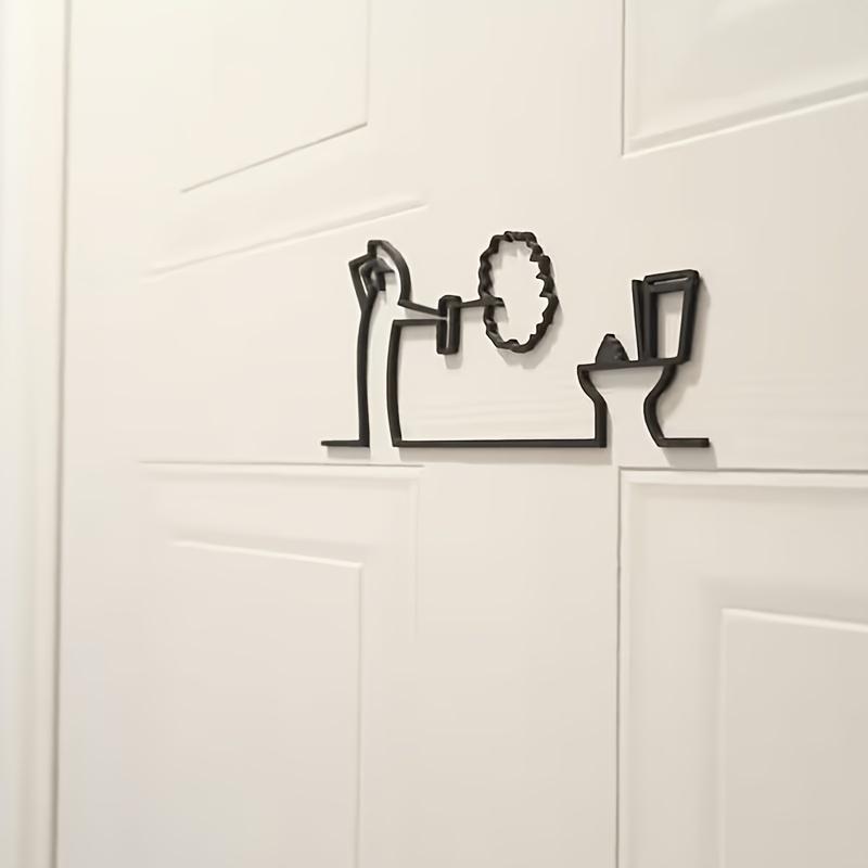 “Restroom Sign” Ornament, Fun Design, Restroom Sign, Minimalist Art, Original Humorous Design, 3D Line Art,