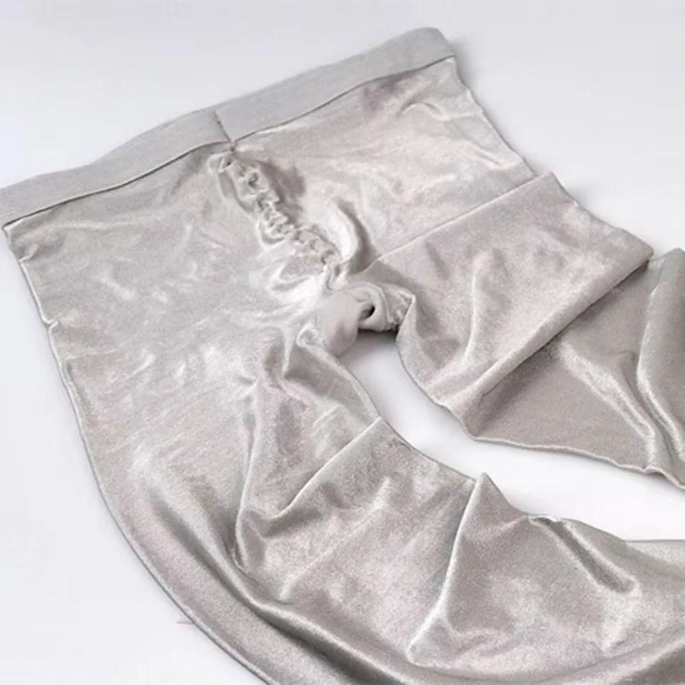 Tummy Control Oil Satin Tights 70D Reflective Satin Stockings Yoga
