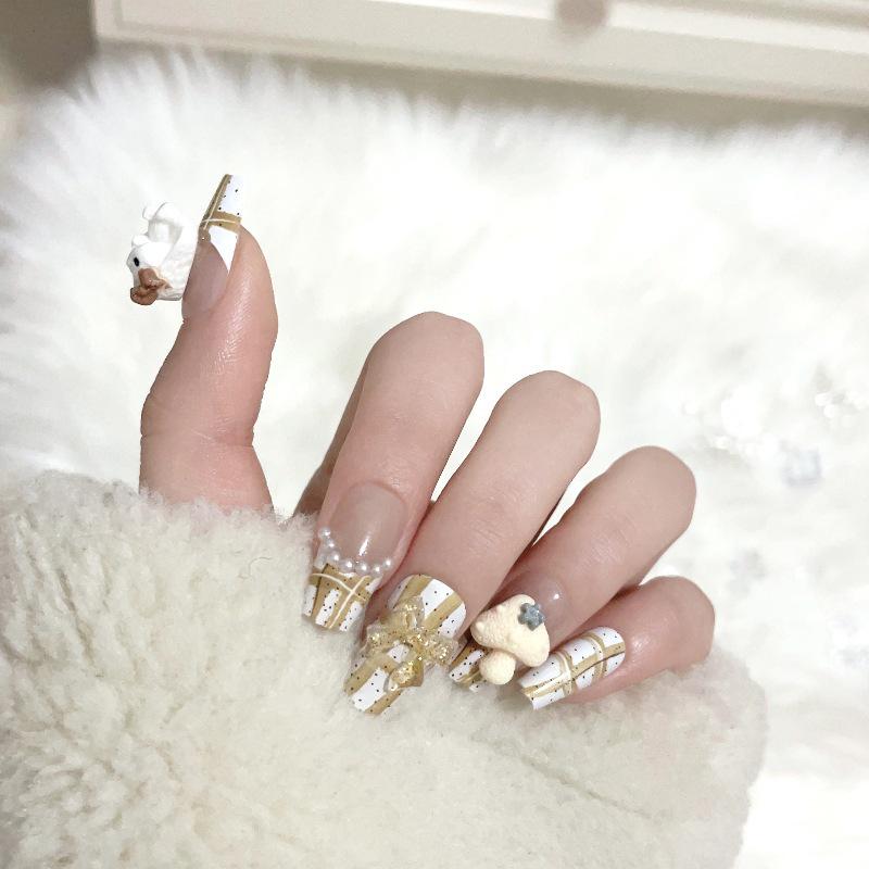 Luxurious Handmade Translucent Nail Tips for Autumn/Winter – Soft Texture, High-Class Feel