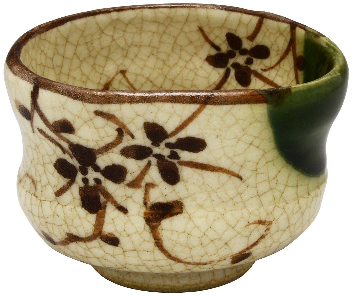 Seto ware  Kato Rokubei  sake cup (approx. 50ml capacity), Oribe ware with sapphire glaze (presentation box included), Made in Japan, 007-0008