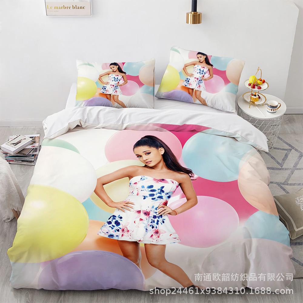 Three-Piece 3D Digital Printing Arianagrande Quilt Cover Home Textile Four-Piece Set