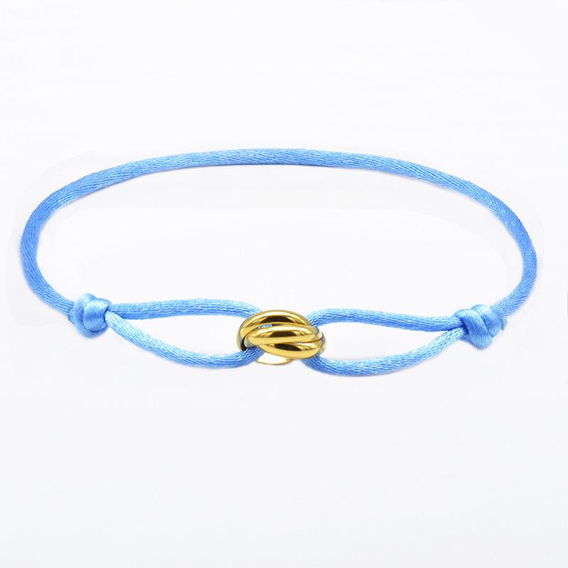 Braccialetto lucky con perline per coppia, amicizia, anelli in acciaio inossidabile, regolabile, impermeabile, braccialetto per amanti per donne, uomini, gioielli