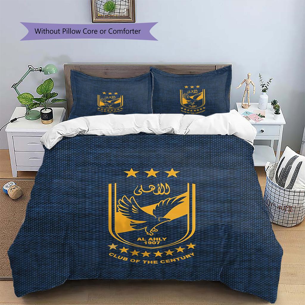 Al Ahly Sporting Club Pattern Bedding Quilt Set Home Decoration Gift (1 * duvet cover + 2 * pillowcase without core)