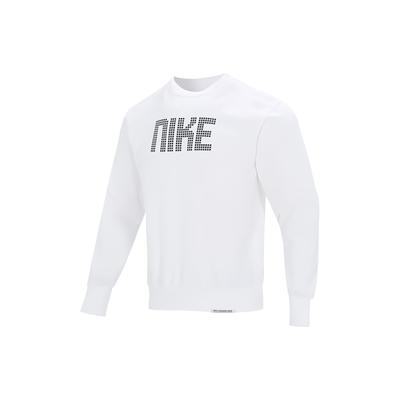 Nike Moletom Pulôver Solto com Gola Redonda e Estampa de Letras Masculino Tops Branco FD9744-100