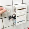 Transparent Wall-Mounted Bathroom Storage Box for Cotton Swabs, Hair Ties, Lipsticks