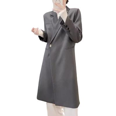 New Women's Clothing, One-button Suit Trench Coat Women's Medium and Long Coat