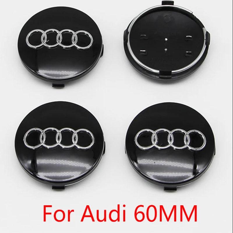 For Audi 8V4PCS 60mm 61mm 68mm 69mm 77mm Car Wheel Center Cap Hub Cover Badge For Audi A6 A3 A4 A5 A6 Q2L Q3 Q5 Q7 Q8 R8 Hubcap Accessories