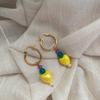 Elegant Temperament Design Sense Small Fresh Yellow Earrings Girls Simple Niche Versatile Love Bead Earrings Earrings