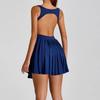 Lace Up Yoga Fitness Dress Sleeveless Badminton Skirts Women Tennis Dress  Badminton Sports