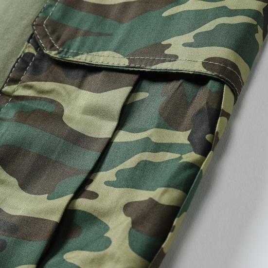 Men Cargo Shorts Mid-rise Button Zipper Fly Casual Shorts with Multi Pockets Solid Color Straight Wide Leg Summer Shorts
